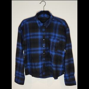 Wild Fable Plaid Flannel Shirt (Colors: Black and Blue) – Size Small
